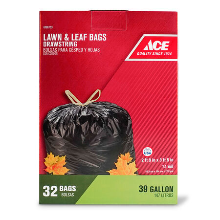 Ace 39 gal Lawn & Leaf Bags Drawstring 40 pk
