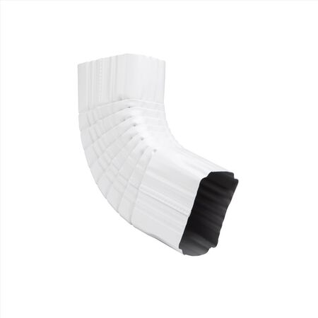 Amerimax 3 in. H X 4 in. W X 12 in. L White Aluminum B Gutter Elbow