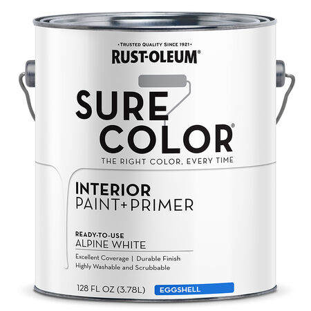 Rust-Oleum Sure Color Eggshell Alpine White Water-Based Paint + Primer Interior 1 gal