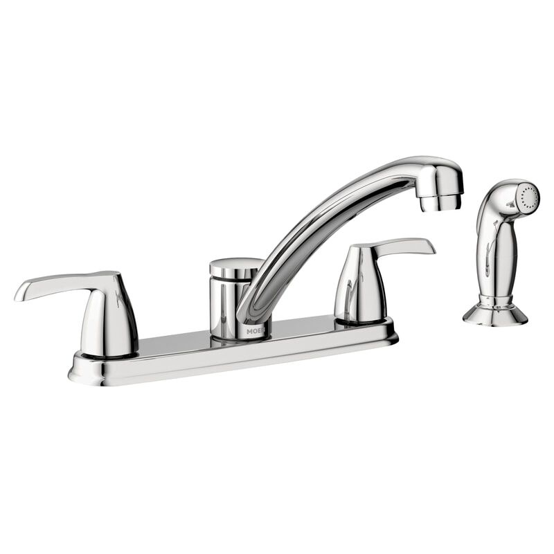 Moen Adler Two Handle Chrome Pulldown Kitchen Faucet Side Sprayer Included Stine Home Yard The Family You Can Build Around