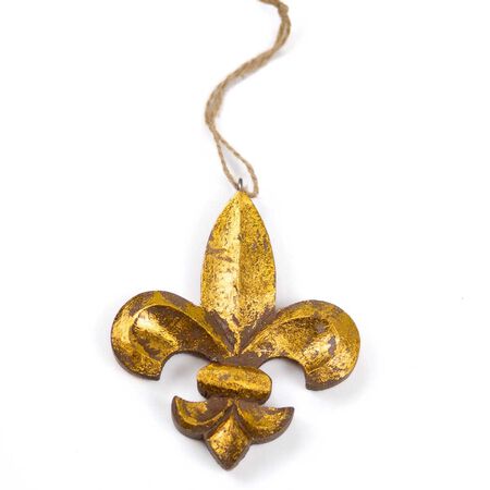 The Royal Standard Carved Fleur Ornament in Natural Washed Gold