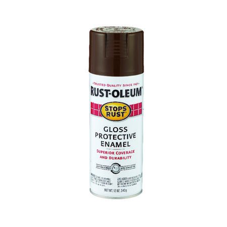 Rust-Oleum Stops Rust Gloss Leather Brown Spray Paint 12 oz