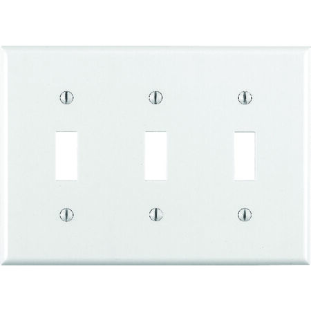 Leviton White 3 gang Thermoset Plastic Toggle Wall Plate 1 pk