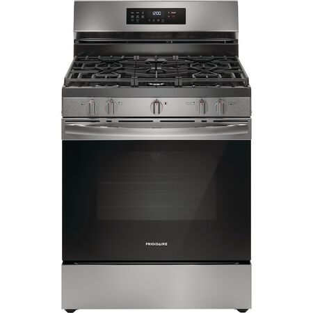 Frigidaire 30-in 5 burners 5.1-cu ft Air Fry Convection Oven Freestanding Natural Gas Range ( Stainless Steel )