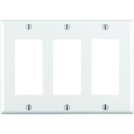 Leviton White 3 gang Thermoset Plastic GFCI/Rocker Wall Plate 1 pk