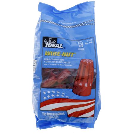 Ideal Industries Insulated Wire Wire Connector Red 100 Pack