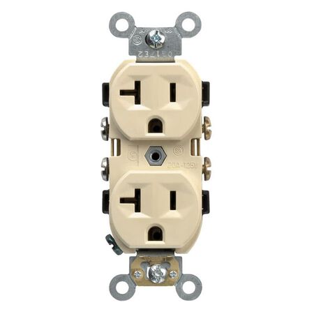 Leviton 20 amps 125 V Duplex Ivory Outlet 5-20R 1 pk