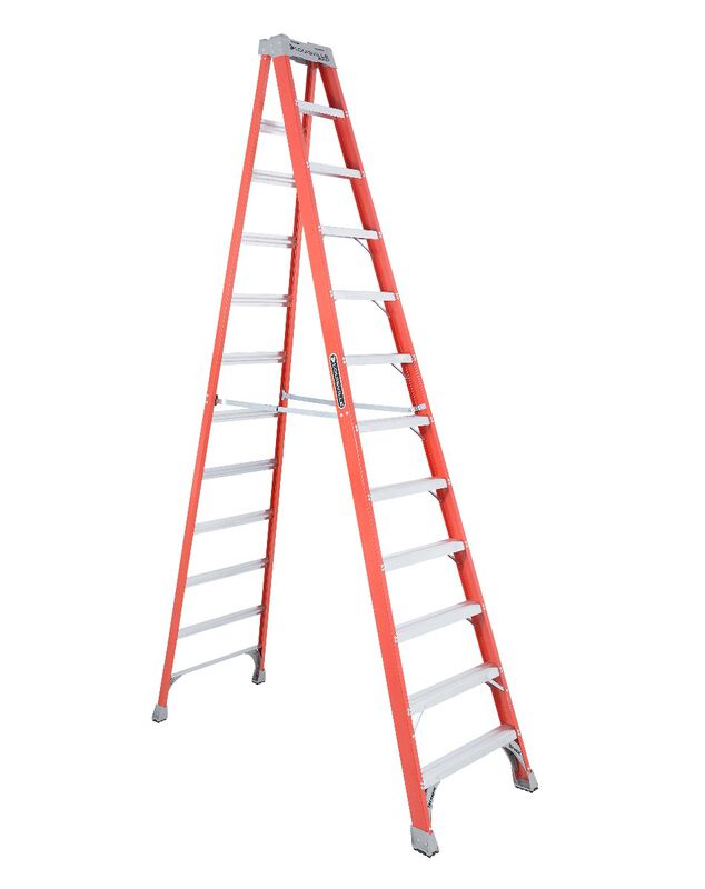 12 ft Louisville FS1512 Fiberglass Step Ladder, Type IA, 300 lb Load