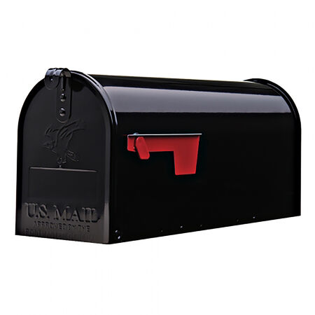 Gibraltar Mailboxes Elite Classic Galvanized Steel Post Mount Black Mailbox