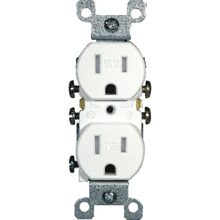 Leviton 15 amps 125 V Duplex White Outlet 5-15R 1 pk