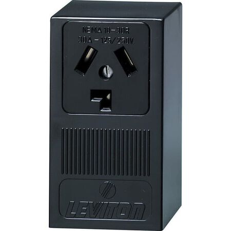 Leviton 30 amps 125/250 V Black Outlet 10-30R 1 pk