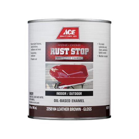 Ace Rust Stop Indoor/Outdoor Gloss Leather Brown Oil-Based Enamel Rust Preventative Paint 1 qt