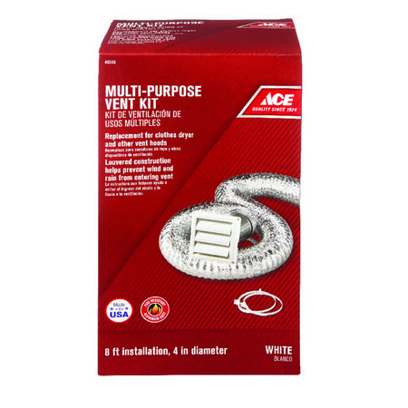 Ace Dryer Vent Kit 4 in. W White