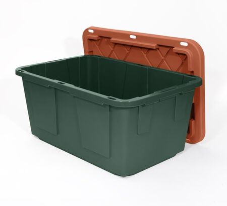 GREENMADE Pro. Grade 27 gal Green/Red Storage Bin 14.7 in. H X 20.4 in. W X 30.4 in. D Stackable