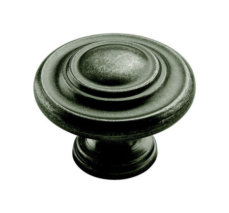 Amerock Inspirations Round Cabinet Knob 1-5/16 in. D 1 in. Weathered Nickel 1 pk