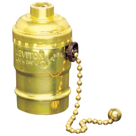 Leviton Pull Chain Socket 250 volts 250 watts Brass
