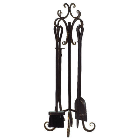 Panacea Bronze Brushed Steel Fireplace Tool Set