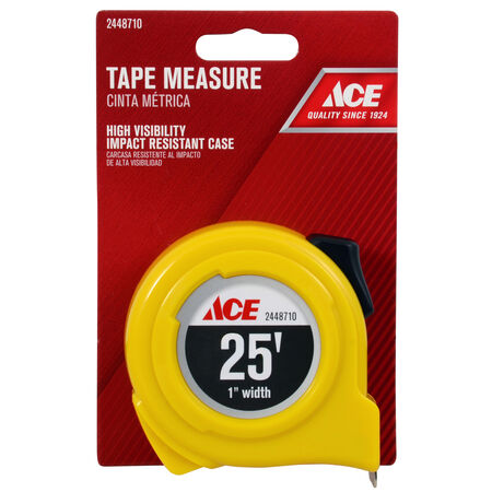 Ace 25 ft. L X 1 in. W High Visibility Tape Measure 1 pk