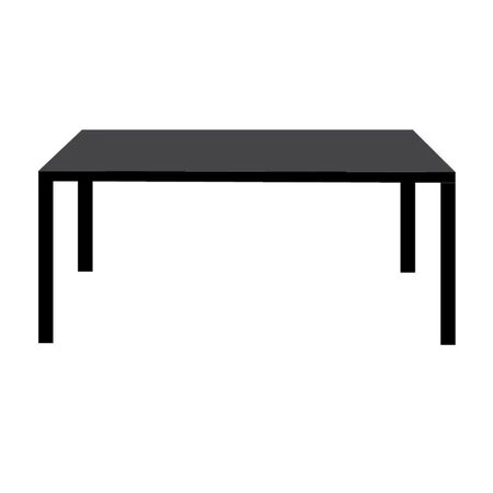 Living Accents Black Rectangular Steel Dining Table