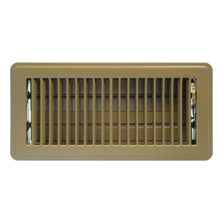 Tru Aire 4 in. H X 10 in. W 2-Way Powder Coat Brown Steel Floor Register