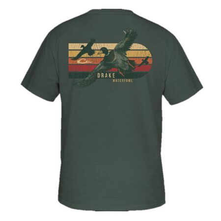 Drake Waterfowl Sunrise Flight T-Shirt Pine Needle Heather 3XL