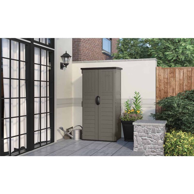 Suncast 2 ft. x 2 ft. Plastic Vertical Storage Shed with Floor Kit