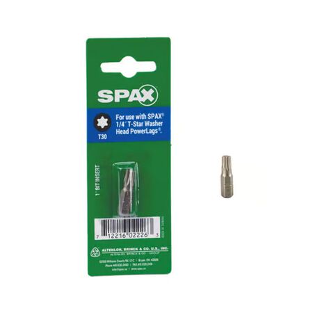 SPAX T-Star Washer T30 X 1 in. L Driver Bit Steel 1 pc