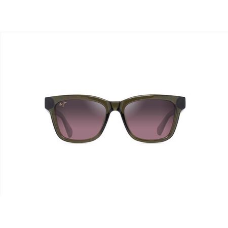 Maui Jim Hanohano Sunglasses Unisex Shiny Trans Green Frame Maui Rose Lens Polarized