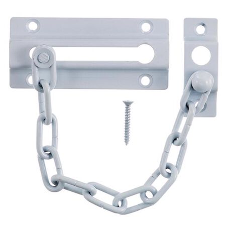 Ace 3.38 in. L White Steel Chain Door Guard