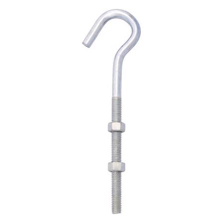 Hampton Medium Zinc-Plated Silver Steel 7.25 in. L Clothesline Bolt Hook 240 lb 1 pk