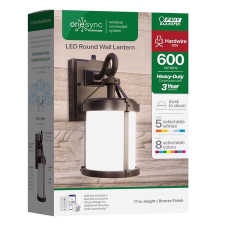 Feit Smart Home Bronze Dusk to Dawn LED Wall Lantern