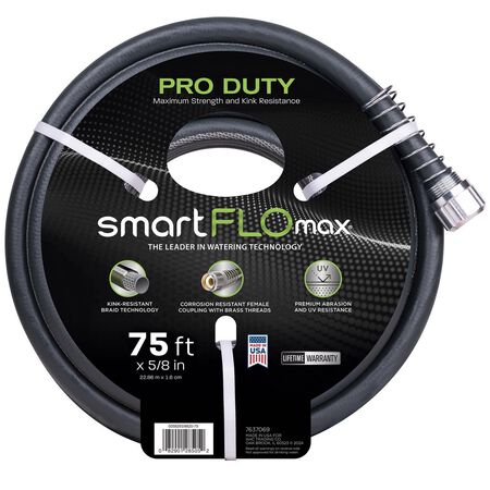 Ace SmartFLO Max 5/8 in. D X 75 ft. L Premium Grade Garden Hose Black