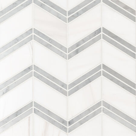 BIANCO DOLOMITE Chevron Polished Marble Tile
