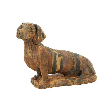 Dachshund Dog Statue Rust