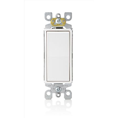Leviton Decora 15 amps Single Pole Rocker Switch White 1 pk