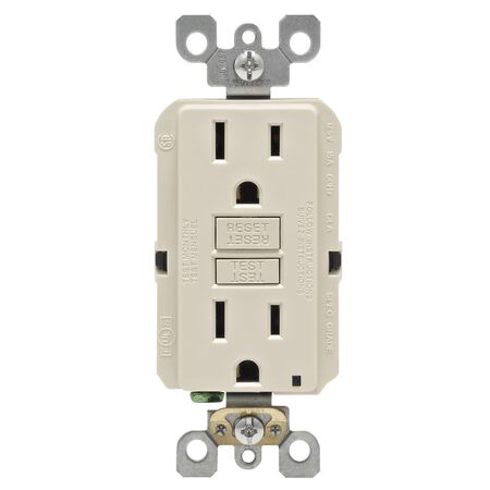 Leviton SmartlockPro 15 amps 125 V Duplex Light Almond GFCI Outlet 5-15R 1 pk