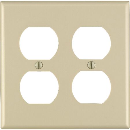 Leviton Ivory 2 gang Thermoset Plastic Duplex Wall Plate 1 pk
