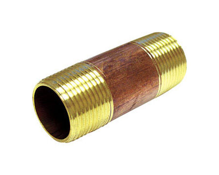 Ace 3/4 in. MPT x 3/4 in. Dia. MPT Threaded Red Brass Pipe Nipple