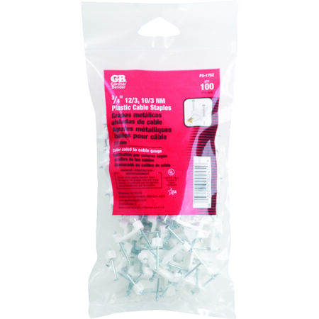 Gardner Bender 3/4 in. W Plastic Insulated Cable Staple 100 pk