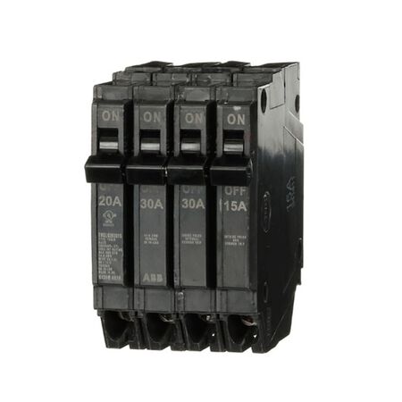ABB 20-amp/30-amp/15-amp 4 -Pole Quad Circuit Breaker