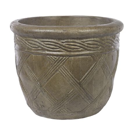 Athens Stonecasting Large Wicker Weave Pot
