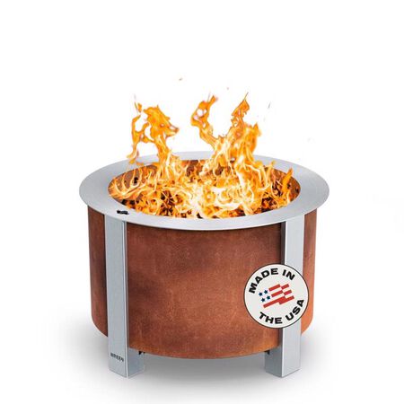 Breeo X Series 19 in. W Corten Steel Outdoor Round Wood Fire Pit