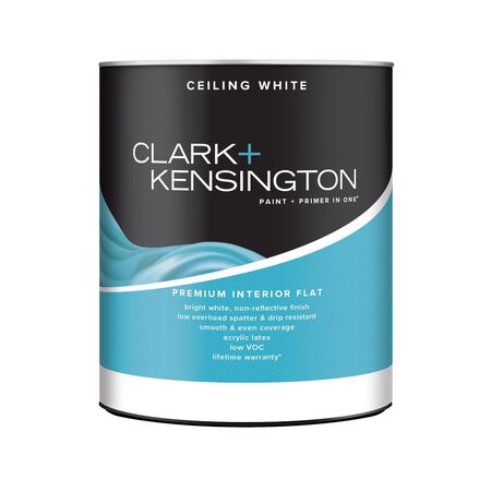 Clark+Kensington Flat Ceiling White Premium Paint Interior 1 qt