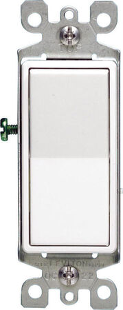 Leviton Decora 15 amps Single Pole Rocker AC Quiet Switch White 1 pk