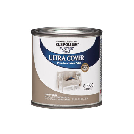 Rust-Oleum Painters Touch Ultra Cover Gloss Almond Water-Based Paint Exterior & Interior 8 oz