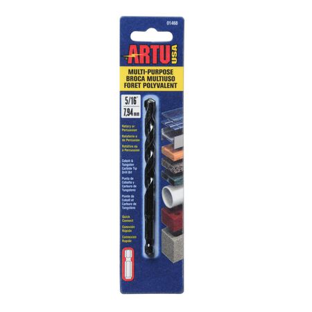 ARTU 5/16 in. X 4-1/2 in. L Tungsten Carbide Tipped Drill Bit Quick-Change Hex Shank 1 pc
