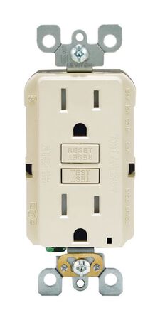 Leviton SmartlockPro 15 amps 125 V Duplex Light Almond GFCI Outlet 5-15R 1 pk