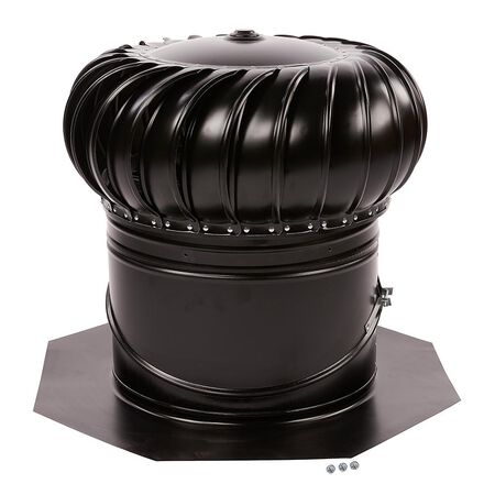 Vent Turbine w/Base Black 14"