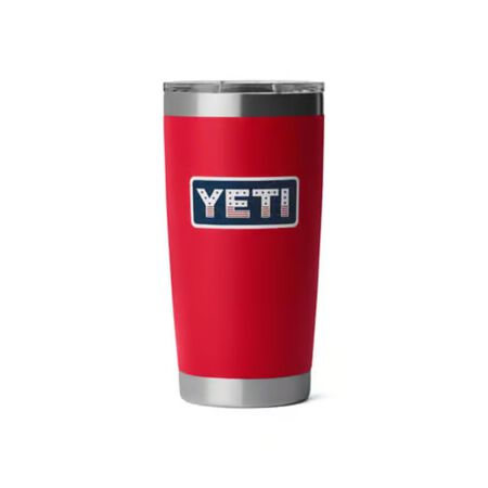 YETI Rambler 20 oz. Rescue Red Patriotic BPA Free Badge Tumbler with MagSlider Lid