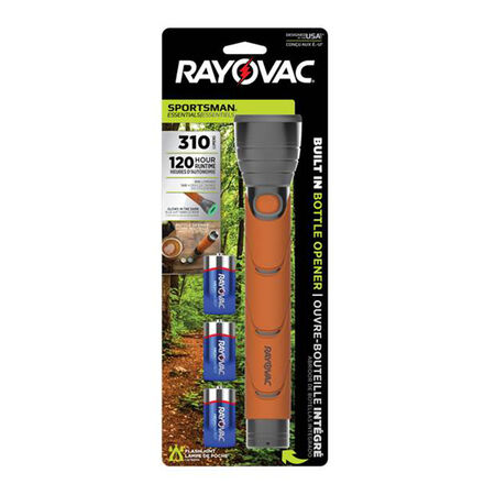 Rayovac Sportsman Essentials 310 lm Orange LED Flashlight C Battery